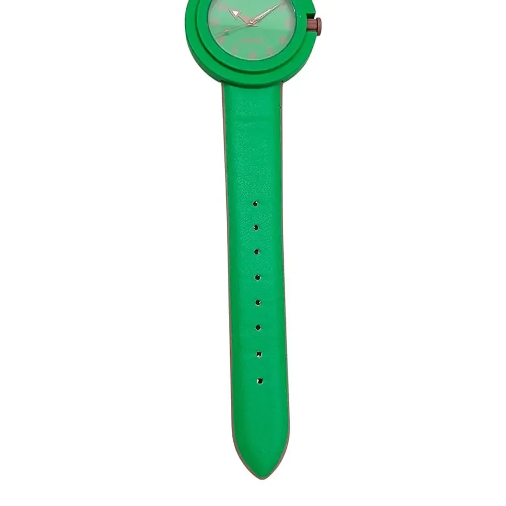 Crayo Crazy For Color Green Brown Analog Quartz Watch Silicone Band Battery